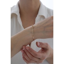 Yavuz Kuyumculuk 14 Ayar Altın Geometrik Desen Modern Kelepçe