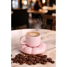 Hype Store Mithra Life 95 ml Papatya Şekilli Seramik Pembe Türk Kahvesi Fincan Takımı MIT1158