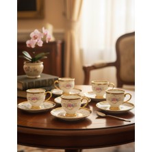 Paçi Home Fleur Yaldızlı 6 Kişilik Fincan Takımı P/POR-102094
