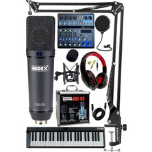 Hype Store Stüdyo Ekipmanları Live Paket-5 Ses Kartlı Mikser Klavye Cx2 Mikrofon Kulaklık