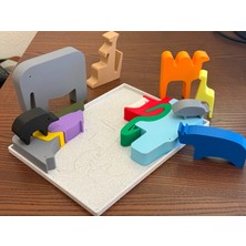Noctabir Plakalı Hayvanlar Yapboz - Montessori Bebek Oyuncağı
