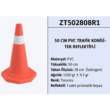 Zeplin ZT502808R1 – 50 cm Pvc Trafik Konisi – Tek Reflektifli