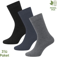 Pro Çorap Modal İplik Erkek Soket Çorap - 3 Çift - Dikişsiz - Atlas - 18002 - Set 4