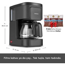 Karaca 2si 1 Arada Filtre Kahve ve Çay Demleme Makinesi Space Grey Just Coffee Aroma