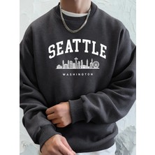 Seattle Washington Mektup Yaratıcı Baskılı Moda Spor Giyim Erkek Cep Sıcak Üst Polar Tüm Maç