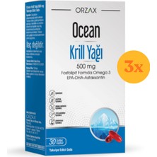 Ocean Krill Oil 30 Kapsül - 3 Adet (90 Kapsül) - Dezenfektan Hediyeli (%72 Alkol)