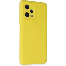 Olinea Newface Redmi Note 12 5g Kılıf Nano Içi Kadife Silikon - Sarı