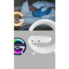Astraltech Bluetooth Hoparlörlü Rgb Atmosfer Lambası Kablosuz Şarj ve Saat Özellikli