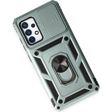 Epilons Newface Galaxy A72 Kılıf Pars Lens Yüzüklü Silikon - Yeşil