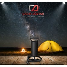 Çadır Dünyası Çift Etkili El Pompası - 0.70 Litre Hızlı Şişirme, 3 Farklı Aparatlı ve Akordiyon Hortumlu