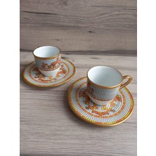 Konyax Truva 4 Parça 2 Kişilik Porselen Türk Kahvesi Fincan Takımı