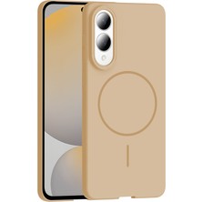 Zore Galaxy S25 Edge Kılıf M-Safe Şarj Özellikli Zprb Ruby Sert Kapak - Desert Titanyum