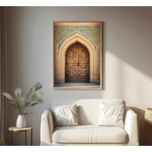 Pam Studio Islami Mimari Temalı Tekli Duvar Tablosu Ahşap Kapı Tasarım