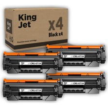 Kingjet Canon Uyumlu (071H) CRG-071H Yüksek Kapasiteli (4'lü Paket) Muadil Toner Çipli / LBP122
