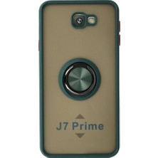 Khayra Samsung Galaxy J7 Prime Kılıf Montreal Yüzüklü Silikon Kapak - YEŞIL-(5796) - ESZAOC6911-9513