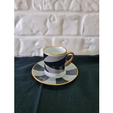 Konyax Demas Porselen 6 Kişilik 12 Parça Türk Kahve Takımı