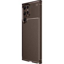 Genel Tedarik Samsung Galaxy S25 Ultra Kılıf Auto Focus Karbon Kapak - KAHVERENGI-(5796) - EMTHBA9038-9606