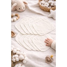 Zeypba Bebek Müslin Ağız Mendili - 8 Li - Ekru - %100 Pamuk