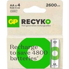 Gp Recyko 2700 Seri 2600 Mah Şarjlı Aa Kalem Pil 4'lü