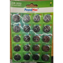 Hype Store 20 Adet CR2032,DL2032 3V Poundmax Lityum Düğme Pil,airtag,araba Anahtarlık,uzak Kumandalı Araba,tera