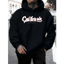 Kaliforniya Los Angeles Mektup Baskıları Sonbahar Rahat Kapüşonlu Üst Erkek Uzun Kollu Sıcak
