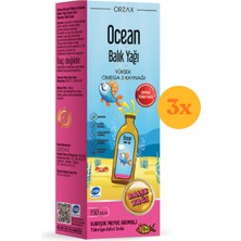 Ocean Karışık Meyve Aromalı Balık Yağı 150 ml Şurup - 3 Adet (450 ml)