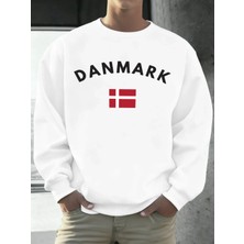 Danimarka Bayrağı Baskılar Erkekler Spor Yumuşak Kazak O-Boyun Tüm Maç Kazaklar Sonbahar Renk
