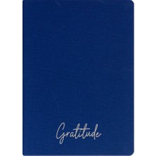 Kum Yayınevi Gratitude Defter - Keten Sert Kapak - Kareli 192 Sayfa – 15X21,3CM - Koyu Mavi