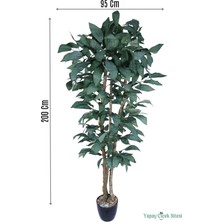 Yapay Çiçek Sitesi Yapay Ceviz Ağacı 3 Gövdeli 200 cm Koyu Yeşil