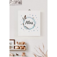 Lilabio Isme Özel Çocuk Odası Kanvas Tablo Kuş Tüyü (17X21 Cm)