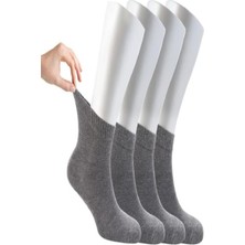 Ozzy Socks Kadın 4 Çift Bambu Lastiksiz Sıkmayan Diabetik Bilek Çorap