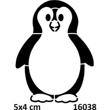 Airbrush Tattoo Sevimli Penguen Yapışkanlı Stencil Süsleme ve Boyama Kalıbı