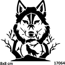 Airbrush Tattoo Uluyan Bozkurt Yapışkanlı Stencil Süsleme ve Boyama Kalıbı