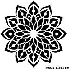 Airbrush Tattoo Sanatsal Mandala Stencil Süsleme ve Boyama Kalıbı