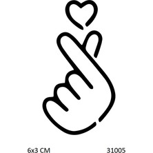 Airbrush Tattoo Kalp Parmak Şıklatması Yapışkanlı Stencil Süsleme ve Boyama Kalıbı