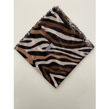 Eyfel Ince Zebra Desen Tülbent Yazma