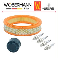 Wöbermann Renault 9 11 19 R9 R11 R19 1.4 Karbüratörlü Periyodik Filtre Bakım Seti Hava+Yağ+Bosch Buji