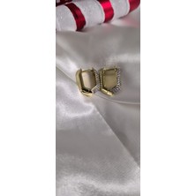 Çelik Zirkon Taşlı Küpe