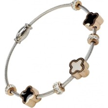 BG Jewellery Yonca Model Rose Çelik Bileklik