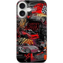 Lelia iPhone 16 Uyumlu Baskılı Şeffaf Telefon Kılıfı | Koleksiyon: Turboline Streetworks