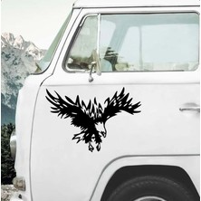 Sticker Dizayn Kartal Sticker - Eagle Beşiktaş Kanatlı Uçan Kartal Sticker - Araba Oto Motosiklet Karavan Cam Sticker - 00321