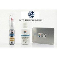 COLORGUARD Volkswagen Seat-Škoda LA7W Refleks Gümüş Gri Rötuş Seti - 2 si 1 Arada İğne ve Fırça Uçlu Şişe, Solüsyon ve Rötuş Çeliği