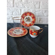 Konyax Elefante 6 Kişilik 18 Parça Türk Kahve ve Çay Takımı