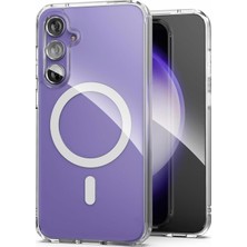 Hype Store Kzy Iletişim S23 Fe ile Uyumlu Kılıf Magsafe Ile Uyumlu Kablosuz Şarj Destekli Şeffaf Silikon Kapak