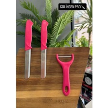 Solingen Soyacak ve 2'li Mikro Tirtıklı Doğrama Bıçağı (Pembe)