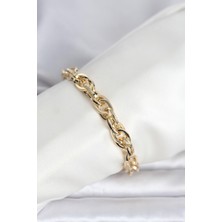 Inure Jewelry cm 14K Gold Renk Kalın Burgu Zincirli Model Kadın Bileklik