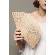 Braventa Collection Hafif Ahşap El Yelpazesi Doğal Görünümlü Hafif Estetik Yelpaze Ahşap