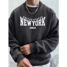 Amerika Birleşik Devletleri New York Est 1986 Baskılar Erkek Sonbahar Spor Tişörtü Bol Rahat