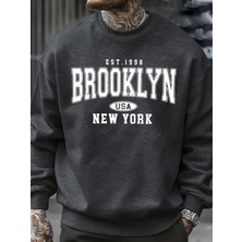 Brooklyn New York Abd Baskı Erkek Kazak Sokak Modası Kazaklar Polar Sonbahar Gevşek Üstler Ra