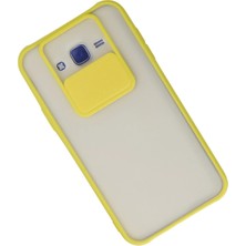 Epilons Newface Galaxy J7 Kılıf Palm Buzlu Kamera Sürgülü Silikon - Sarı